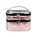 BAYINBROOK Borsa per il trucco portatile a doppio strato Borsa da toilette impermeabile Borsa da viaggio per cosmetici di grande capacità Custodia da trucco con scomparto per pennelli (Oro 5)