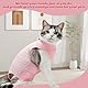 Ziyonix 2 Stück Katzenbody Nach OP, Bequem und Atmungsaktiv Recovery Suit Op Body Katze Kastration Spay Entwöhnung Leckschutz Suit Katzenbekleidung für Katze Body Operation (Rosa+Blau) (L)