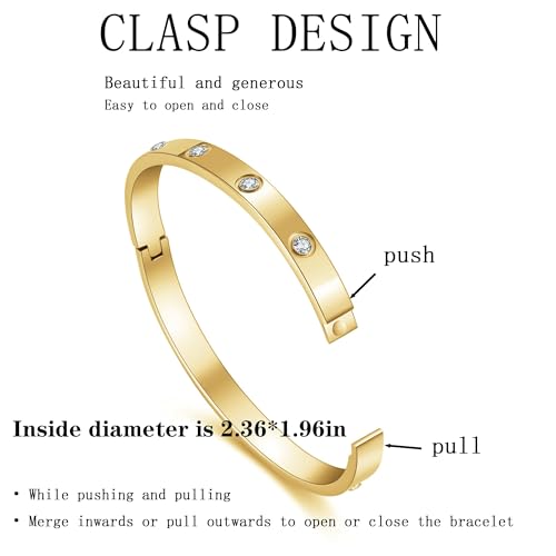 image for FUNIO 18K Gold Plated Van cleef Clover Bracelet Love bangle Set for Wo