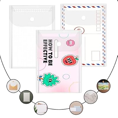 10 PCS Clear Envelope Pouch 7 X 5 Inch Clear Plastic Envelope Pouch with Snap Closure Waterproof Plastic Envelopes for Office School Documents Sticker, Photo Storage Folder, Receipt Holder
