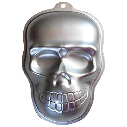 LGWJHCY Molde de aleación de aluminio con forma de calavera 3D, molde de aluminio para Halloween, antiadherente, herramientas para hornear, molde para decoración de fiestas de cumpleaños de Halloween.