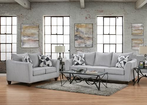 Roundhill Furniture Duleek 2-Piece Living Room Set, Sofa and Loveseat,