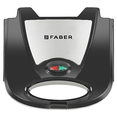 Faber 750W DLX Sandwich Grill Toaster | Grill, Toast & Heat | 2 Slice Slots, Power & Ready Lights, Auto Shut-Off, Cord Storage, Antiskid Feet | Non-Stick Coated Plates for Easy Cleaning | (Black + SS) Faber 750W DLX Sandwich Grill Toaster | Grill, Toast & Heat | 2 Slice Slots, Power & Ready Lights, Auto Shut-Off, Cord Storage, Antiskid Feet | Non-Stick Coated Plates for Easy Cleaning | (Black + SS)