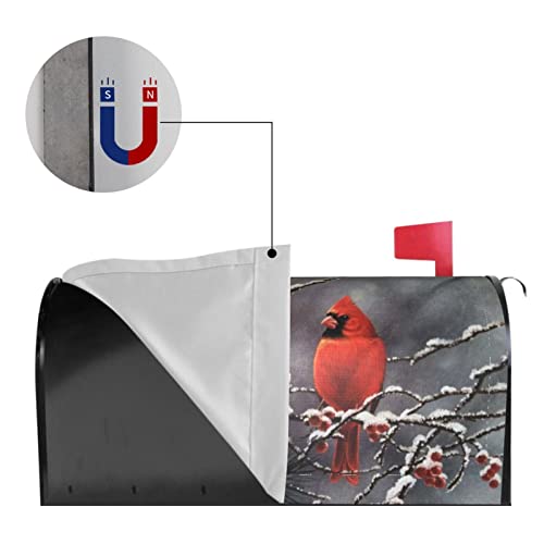 image for Wellwealth Cardinals Winter Mailbox Cover Magnetic Standard Size 21