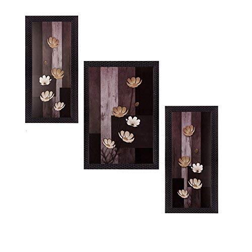 Pintura de arte sintético Aport con textura satinada set de 3 cuadros de 25x36 cm