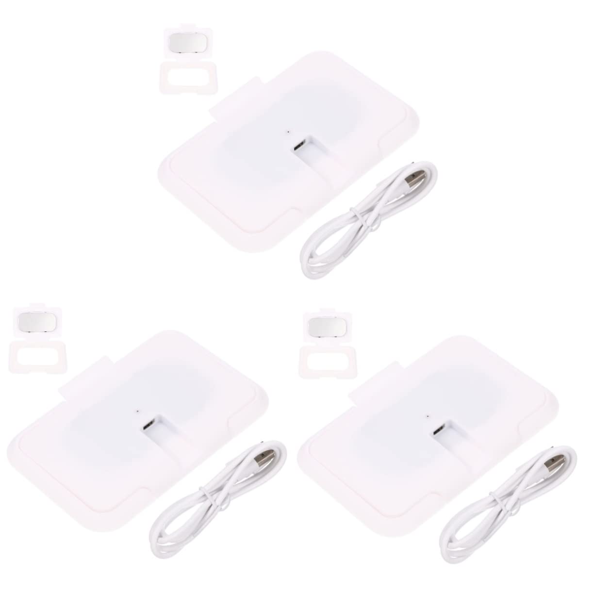 3 Pièces Essuie-tout Lingettes De Voiture Machine De Chauffage De Lingettes Humides Lingettes Pour Voiture Lingettes De Voyage Pour Bébé Distributeur De Voyage Pp Blanche