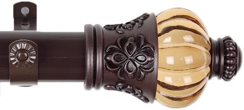 A&F Rod Decor - Majestic Curtain Rod Set 165-215 inch, 1.5" OD - Cocoa
