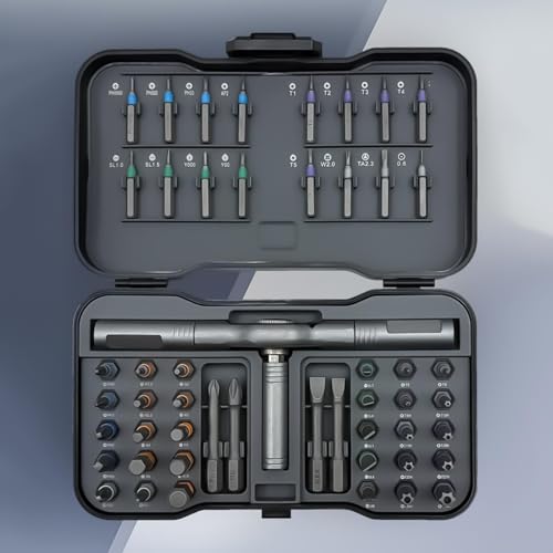 Kit de tournevis à cliquet magnétique 50-en-1 avec son set de précision