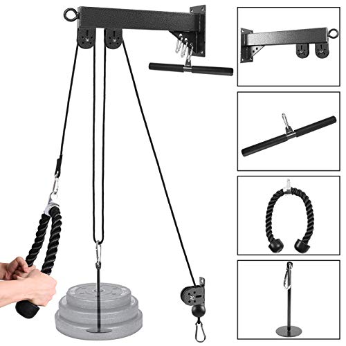 Odoland Wall Mount Forearm Wrist Roller Trainer, Arm Blaster Strength Training Exerciser, Heavy Duty Pulley for LAT Pulldowns, Bicep Curls, Triceps Extensions, Body Training Muscle Fitness Workout