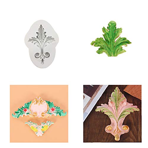 5Pcs Baroque Silicone Fondant Molds Filigree Mold 3D Sculpted Flower Cake Molds for Decorating Candy Polymer Clay Sugar Craft