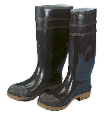 Image of Mutual Industries 14502-1-13 16 inch PVC Black Sock Plain Toe 13