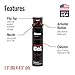 Mace Pepper Gel - Magnum 4, 79g, 20 Feet Range, No Wind Blowback, Max Strength 10% OC Formula, Long Lasting UV Dye, Flip Top Safety Cap, Self Defense Pepper Spray Gel for Women & Men - Black