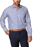 eterna Langarm Hemd Comfort FIT Twill gestreift, Marine/Weiss, W47 Langarm