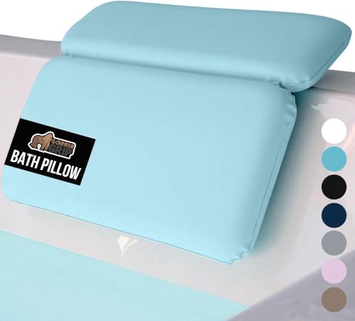 Gorilla Grip Bath Pillow with Suction, Blue, 2 Panels