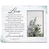 Romantic Gifts for Boyfriend Girlfriend, Engagement Gifts for Couple, Christian Gifts, Love Quote Bible Verse Wood Picture Frame 8 x 10 Inch Tabletop and Wall Mounting (Display Photo 4 x 6 Inch)