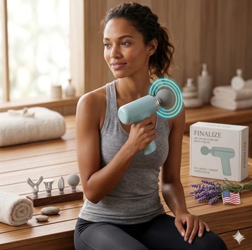 Image of Massage Machine for Body Pain - Mini Massage Gun for Deep Tissue, Muscle & Body Pain Relief - Handheld, Battery Powered Massager for Neck, Shoulder, Back, Foot- (Multi)