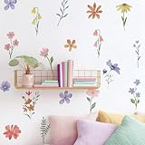 Neukids Boho Aquarell Kleine Blume Kinder Wandaufkleber-68 Stück,Mädchen...