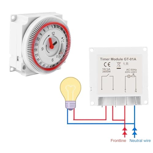 24 Hour Energy Saving Switch –Mechanical Immersion Heater Segment Timer Switch,16a Indoor In-Wall for Heaters, Appliances, Lights, Pumps, Home - Image 6