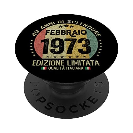 Vintage febrero 1973 mujer hombre regalo 49 años cumpleaños PopSockets PopGrip Intercambiable