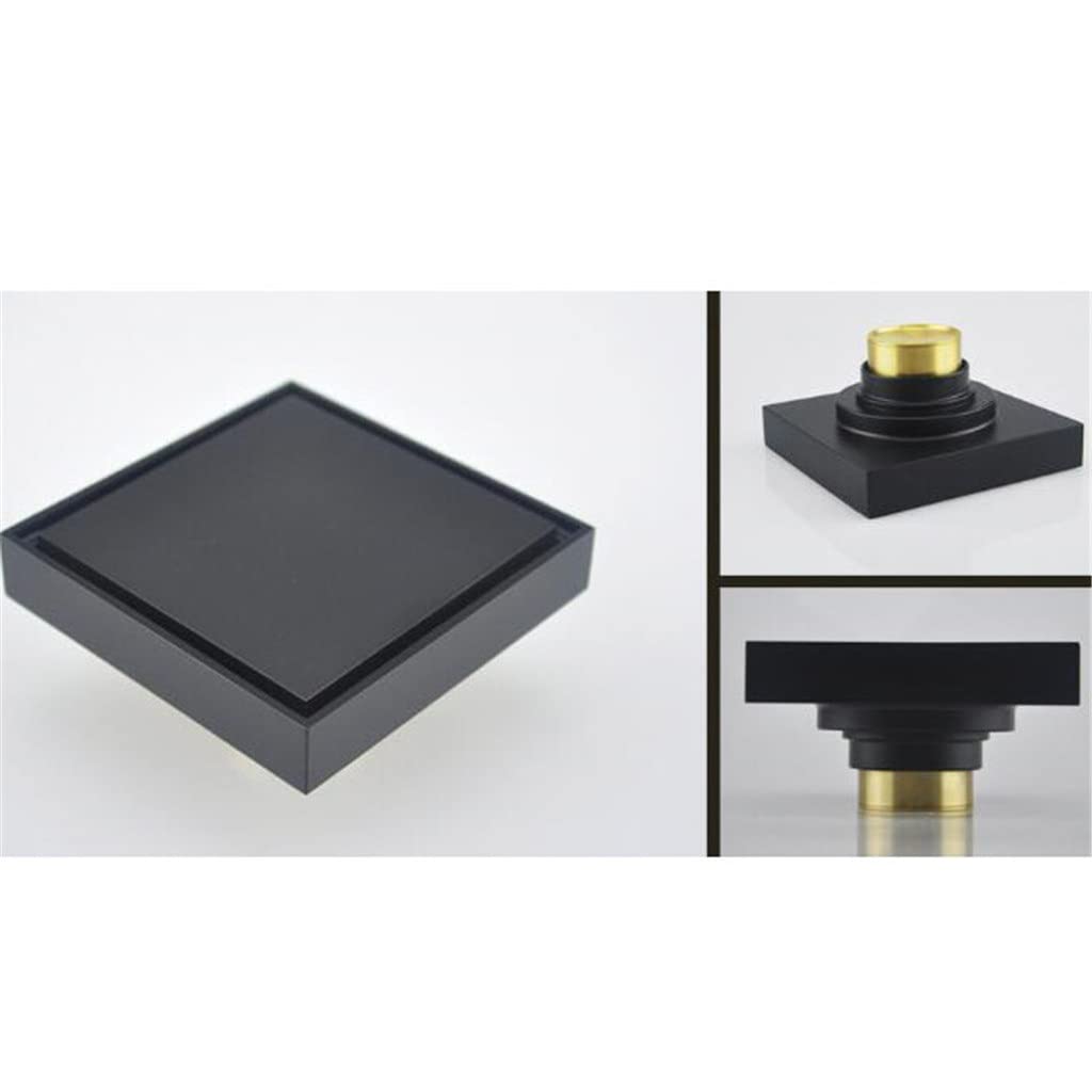 Italiano: Scarichi a Pavimento lineari in Ottone di Colore Nero Opaco da 2 Pezzi Coprivaso da Bagno Filtro da Bagno Scolapiatti(3-Pack)