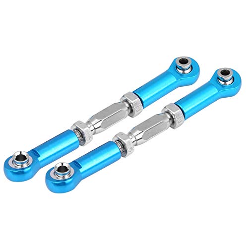 RC Steering Linkage Rod, 2 Piece Metal Arm Steering Rod Link, Servo Link Pull Rod for RC Car, Compatible with HSP94111 94188 RC Car Truck(Blue)