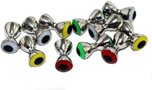 Prime Fish Co. Dumbbell Real Eyes - 25 Count - Fly Tying (Red, Medium)