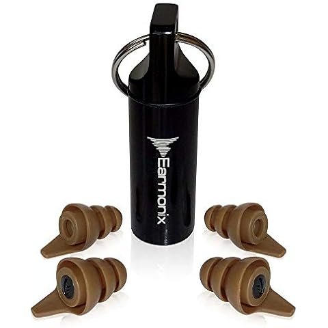 Earmonix Shooting & Impact Ear Plugs - Impulse Noise Reducing - Protects from Harmful Noise Levels - Tactical Filter Design for Military & Police Use - Medical Grade TPE for Health, Safety, Comfort Cover