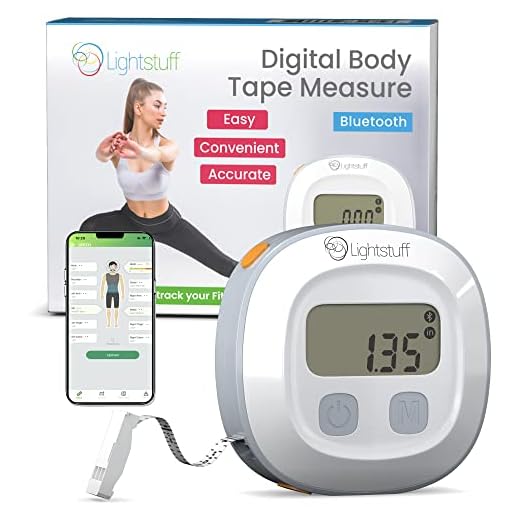 Lightstuff Digital Body Tape Measure - Smart Body Measuring Tape with Phone App - Durable and Easy Bluetooth Body Measurement Tape - Propel Your Success by Visually Tracking Muscle Gain, Fat Loss