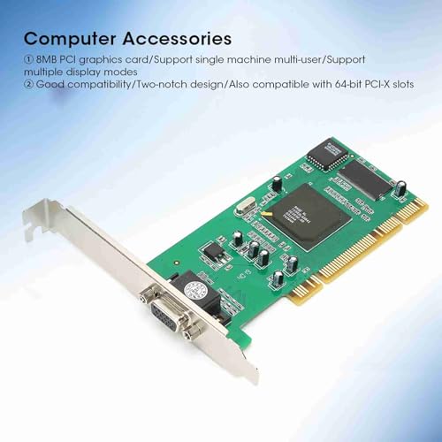 Scheda grafica VGA PCI 8 MB 32 bit, accessori per computer desktop, display multiplo per ATI Rage XL, di brani VOD, E supporta sistemi inferiori a XP - Scheda video - Immagine 1