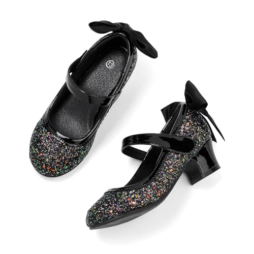 Image of K KomForme Girls Dress Shoes Toddler Glitter Mary Jane Heels