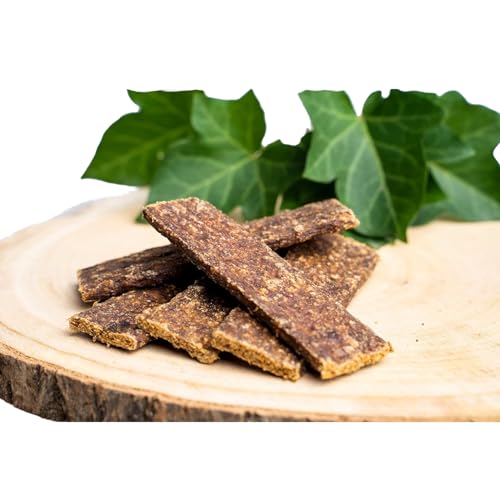 GIOSNAX - Rehfleisch, für Hunde, Leckerli, Snack, natürliche Belohnung, Belohnungsstreifen, für unterwegs, schonender Fertigungsprozess, Einzelfuttermittel, 100g