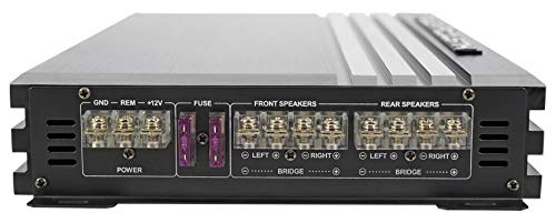 Power Acoustik Re4-2000D 2000 Watt 4-Channel Car Stereo Amplifier Bundle With Rockville Rwk42 4 Gauge 4 Chan Car Amp Wiring Installation Wire Kit (2) Rca's #TOP3