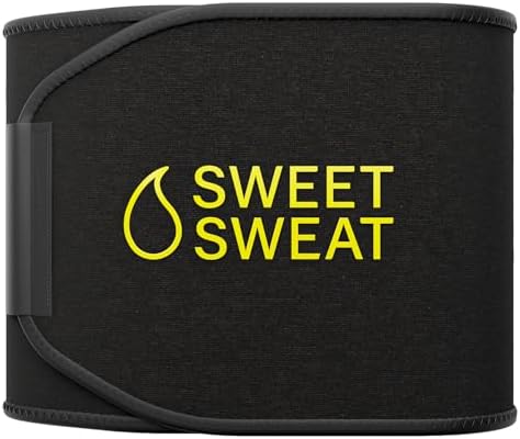 Sweet Sweat Waist Trimmer for Women and Men - Sweat Band Waist Trainer for High-Intensity Training & Workouts, 5 Sizes