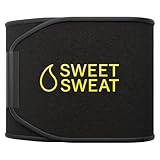 Sports Research Sweet Sweat - Faja Reductora de Cintura (Core Series) – Banda de Fitness prémium Que Mejora el Sudor para Mujeres y Hombres – Ajuste Ajustable · Neopreno sin látex – Logotipo Amarillo