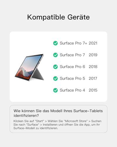 Inateck Tastatur kompatibel für Surface Pro 7,mit Touchpad – Ansicht 2