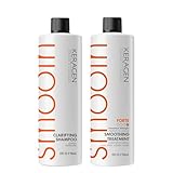 Keragen, Hair Smoothing Keratin Treatment Chocolate 32 Oz Forte and Clarifying Shampoo 32 Oz Combo Set
