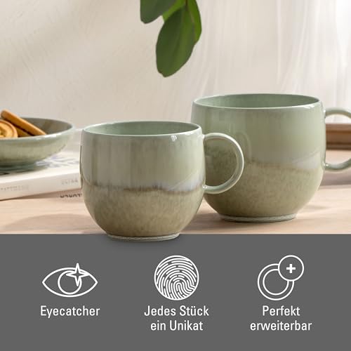 like. by Villeroy & Boch Perlemor Alga Mug with Handle, Premium Porcelain, Made in Germany, Dishwasher and Microwave Safe, 7 oz Capacity, 4.5 x 3.5 x 3 in by like. by Villeroy & Boch - Image 5