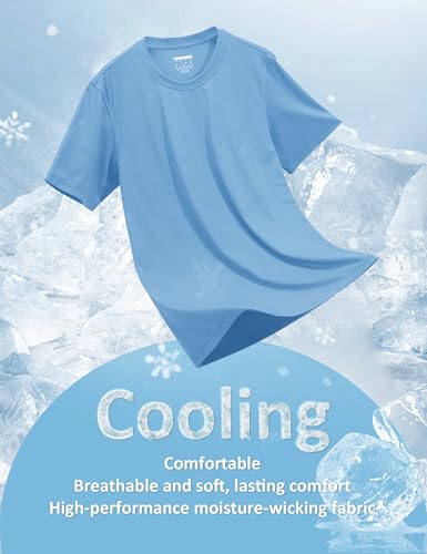 Image of MAGCOMSEN Mens T-Shirts Short Sleeve UPF 50+ Lightweight Moisture Wicking Basic Crewneck Casual Summer Cooling T Shirt