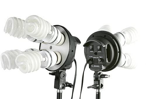 Image of ePhoto 2400 Watt Continuous Video Photography Studio Chromakey Green Screen Lighting Kit H9004S3-1020G