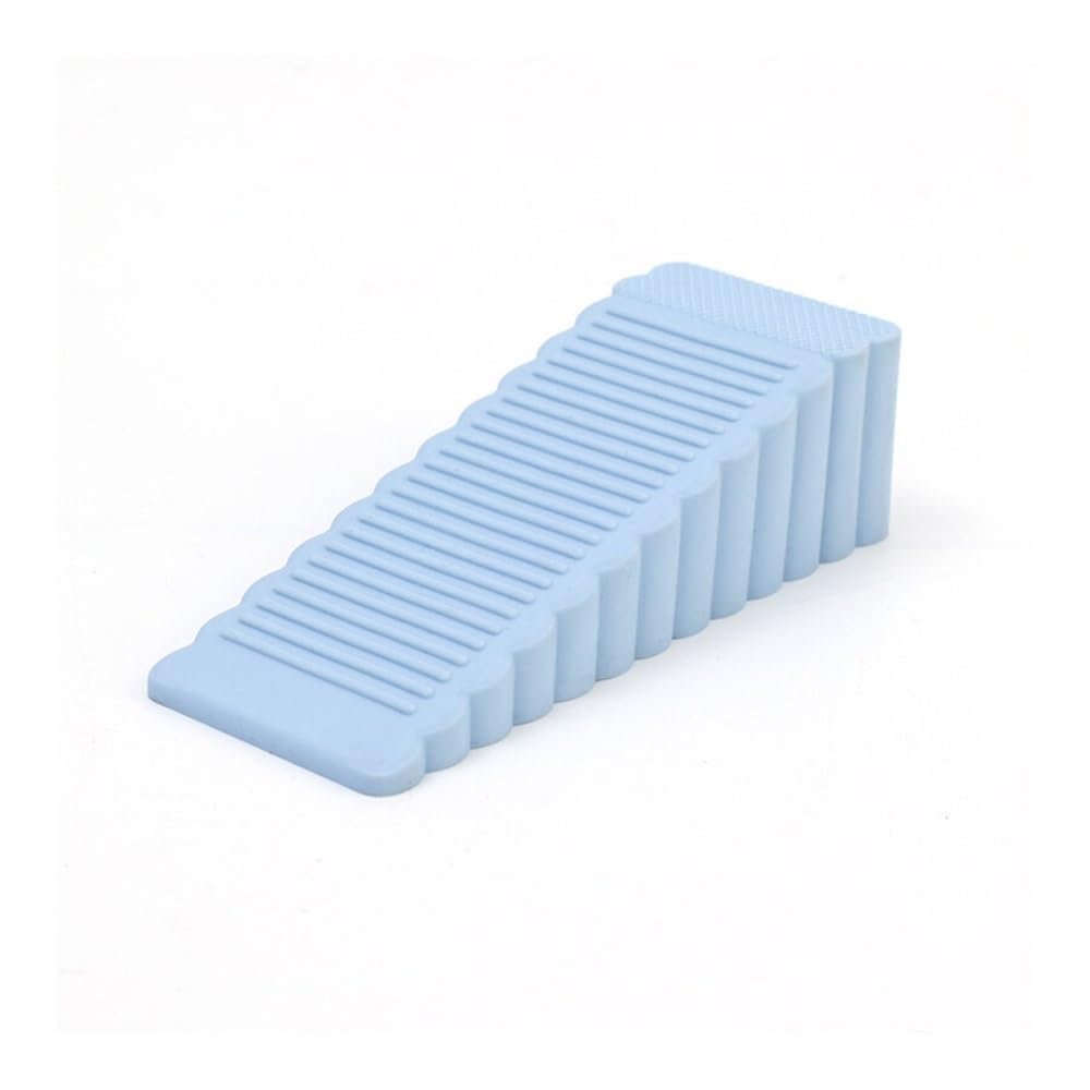 Safety Silicone Door Stoppers Block Wedge Doorstops Home Office Door Rear Retainer Anti-Collision Stopper Practical Household Tool(Blue)