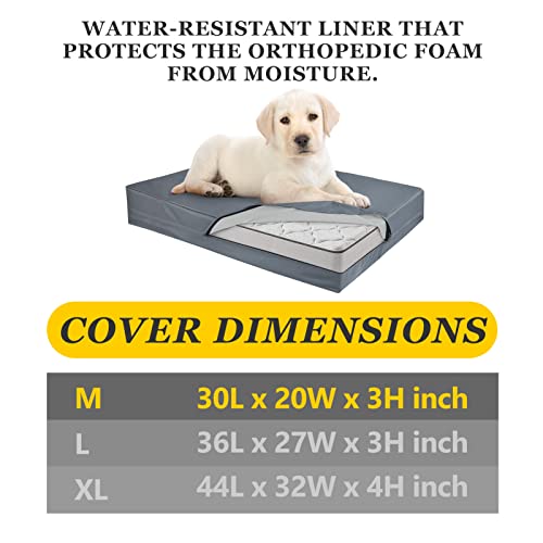 SELUGOVE Dog Bed Replacement Cover Washable for Small, Medium, Large Dogs Bed Grey Black Khaki Thicker Tear-Resistant… - Image 3