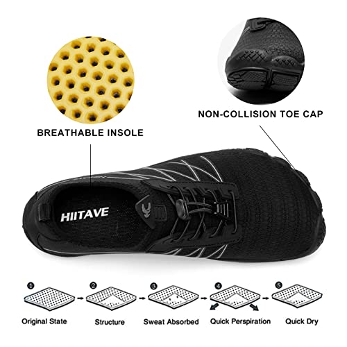 Image of HIITAVE Men Barefoot Water Shoes Beach Aqua Socks Quick Dry for Outdoor Sport Hiking Swiming Surfing