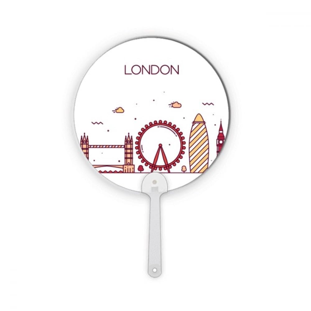 Éventail rond en plastique Londres cadeau souvenir pour globe-trotteur