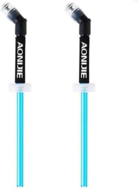 AONIJIE Pack 2 TPU Soft Hydration 450ml/15.8oz Water Bottle BPA-Free Collapsible Flask-Use in Hydration Vest for Marathon Running Hiking Cycling With straw (2*Straw)