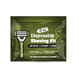 Compact Shaving Kit – Travel Shaving Essentials for Men & Women | Includes Disposable Razor, Shaving Cream, Washcloth & Aftershave Wipe | Hygiene Kit for Travel, Work & Emergencies (Green)