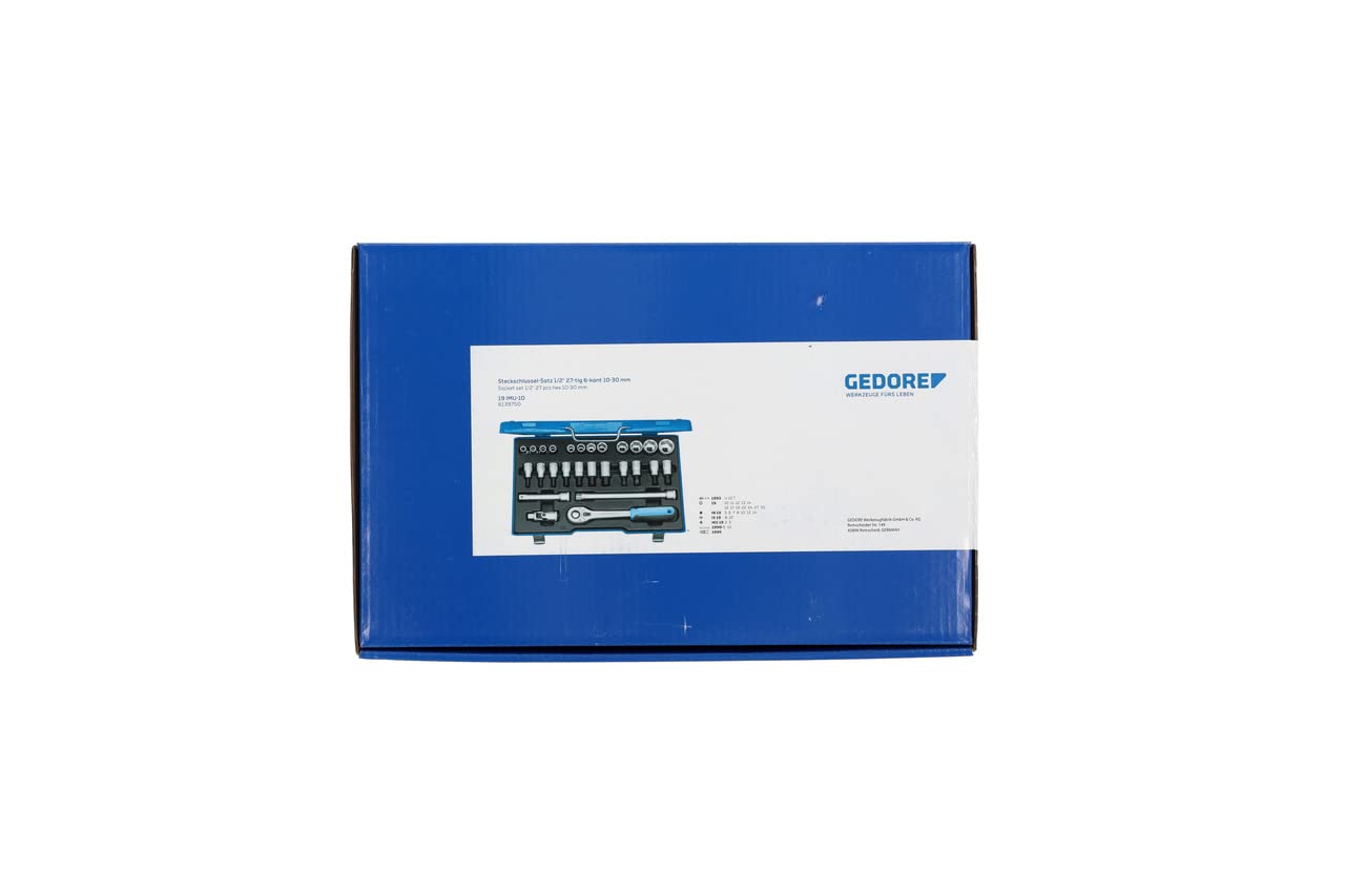 GEDORE 19 IMU-10 Socket Set 1/2" 27 pcs hex 10-30 mm