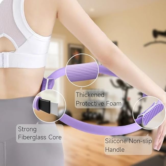 Pilates Ring Essentials Kit for Women£¬with Pedal Resistance Band - Resistance Bands with Handles - Pilates Ring - 24Wheel Muscle Roller - Beginners Home Body Shaping and Stretching Workout Equipment