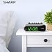 Sharp Digital Alarm Clock - Ascending Alarm Begins Faintly and Grows Increasing Louder, Gentle Wake Up Experience, Dual Alarm - Battery Back-up, Easy to Use with Simple Operation (Brushed Silver)