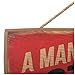 Open Road Brands John Wayne - A Man's Gotta Do What a Man's Gotta Do Hanging Wood Wall Decor - Vintage John Wayne Sign for Home Decorating