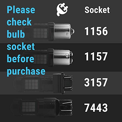 Syneticusa 7443 Red Flashing Strobe Blinking Rear Alert Safety Brake Tail Stop High Power Led Light Bulbs #TOP2